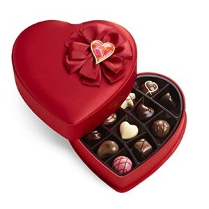 godiva chocolatier valentine’s fabric heart assorted chocolate gift box, 14 pc.