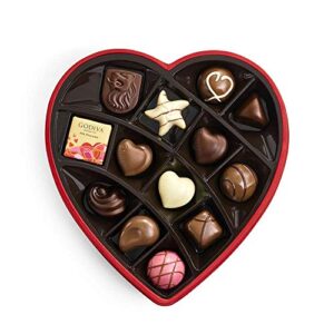 Godiva Chocolatier Valentine’s Fabric Heart Assorted Chocolate Gift Box, 14 pc.