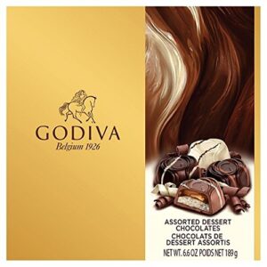 godiva chocolatier assorted dessert holiday bliss 15 chocolate piece gift box, 6.6 ounce