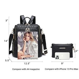 MKP Women Fashion Backpack Purse PU Leather Convertible Medium Ladies Rucksack Travel Shoulder Bags Handbag and Purse 2Pcs