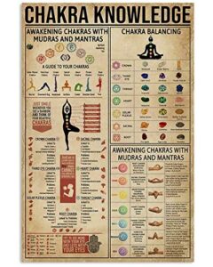 houvssen chakra knowledge poster multi wall décor art gift for yogaer chart metal tin sign school signs 8×12 inch