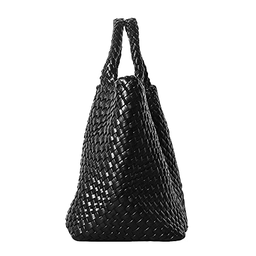 BZXHVSHA Women's Tote Bag Large Capacity Handbags And Purse For Ladies (Black)