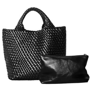 BZXHVSHA Women's Tote Bag Large Capacity Handbags And Purse For Ladies (Black)