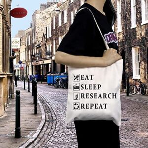 MBMSO Eat Sleep Research Repeat Tote Bag Researcher Gifts Shoulder Bag Lab Gifts Funny Science Gifts for Chemist Physicist