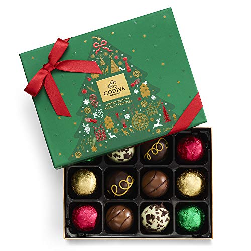 Godiva Chocolatier Assorted Chocolate Truffles Gift Box, Holiday Collection, Limited Edition, 12-Pieces, 8.2 Ounce