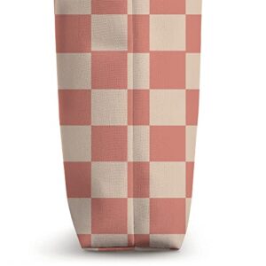 Retro Coral Orange Checker Chess Board Pattern Checkerboard Tote Bag