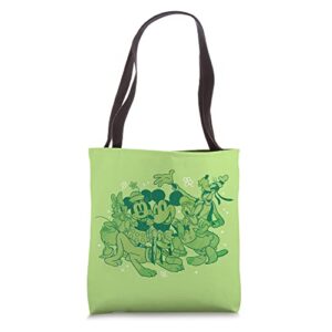 disney mickey and friends green st. patrick’s day green tote bag