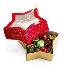 Godiva Chocolatier Holiday Assorted Chocolate Truffles Star Ornaments, Set of 6