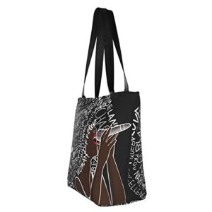 Women Tote Bags African American Women Satchel Handbags Afro Black Girl Shoulder Bag School Shopping Casual Bag