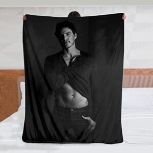 439 throw flannel blanket for pedro pascal blanket for bed sofa home decor gift for men/women 50in×40in