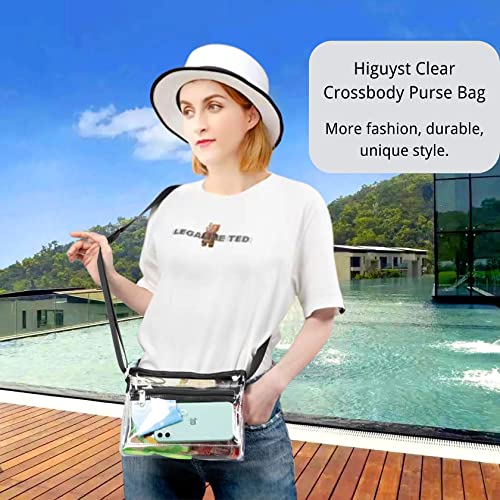 Higuyst Mini Clear Purse Stadium Approved, Clear Plastic Purses for Concert,Festival, Stadium, Small Clear Bags