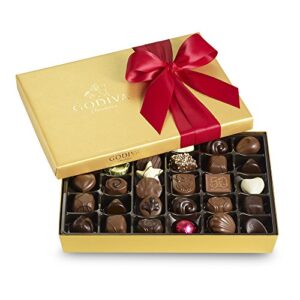 godiva chocolatier red ribbon ballotin valentines chocolate gift, 36 count