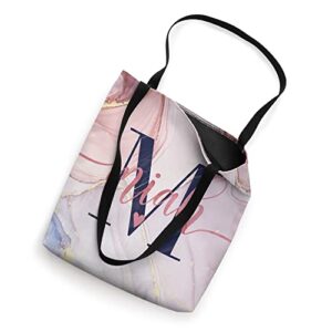 Miah Letter M Initial Monogram Calligraphy Personalized Tote Bag