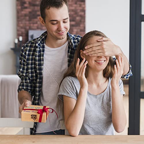 YWHL 5 Year Wedding Anniversary Wood Gifts for Her, Wooden Date Night Dice Gift for Him, Happy 5th Anniversary Wood Box Present for Couple