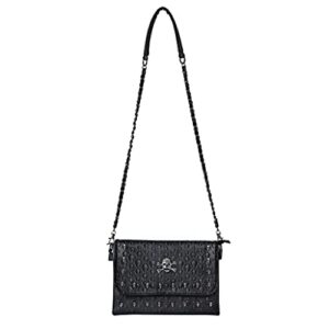 JOZZYAPA Skull Purse Gothic Purse Studded Spooky Punk Coffin Goth Rivet Purses and Handbags Tote Handbag Crossbody Satchel Shoulder Bag Clutch Purse Wallet Messager Bag Skull Gifts for Women, Black