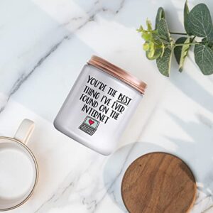 Gifts for Women Men - Funny Romantic Gifts for Her Him Birthday Anniversary Christmas Valentine's Day Gift for Girlfriend Wife Boyfriend Husband BFF Friend Bestie Online Dating Present Lavender Candle