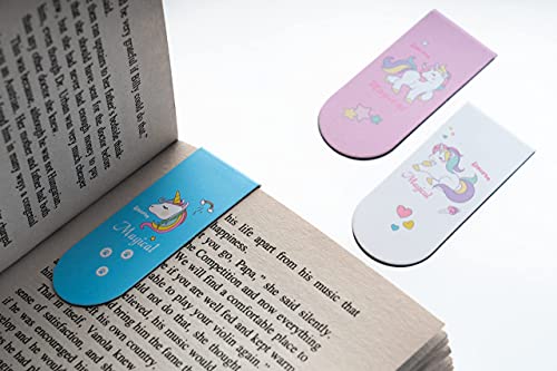 iDock Unicorn Magnetic Bookmarks, Page Markers for Reading Accessories, Mini Creative Book Holders for Student Stationery, Suitable for ReadingRooms, Offices and Schools (Three Pieces)