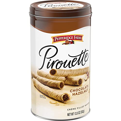 Pepperidge Farm Pirouette Cookies, Chocolate Hazelnut Créme Filled Wafers, 13.5 Oz Tin