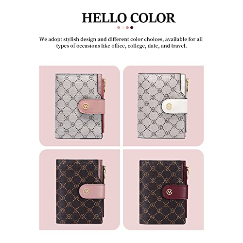 GOLF SUPAGS Wallets for Women PVC Leather Small Bifold Zipper Pocket Coin Purse Large Capacity Multi Card Organizer