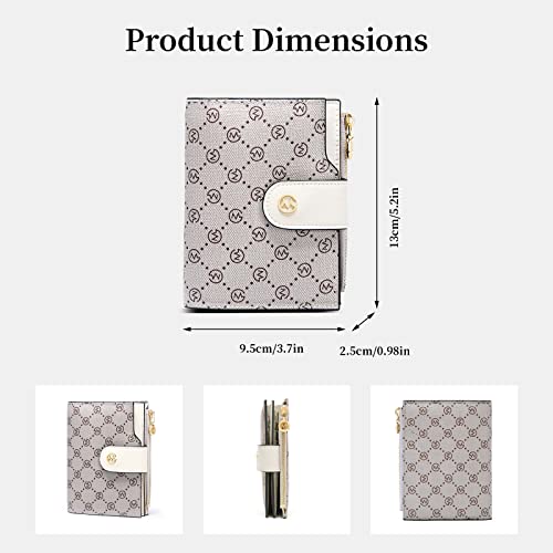 GOLF SUPAGS Wallets for Women PVC Leather Small Bifold Zipper Pocket Coin Purse Large Capacity Multi Card Organizer