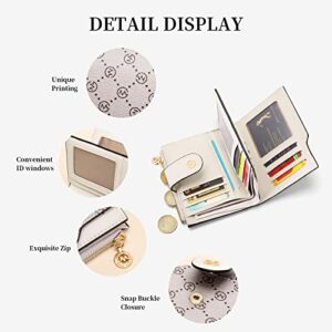 GOLF SUPAGS Wallets for Women PVC Leather Small Bifold Zipper Pocket Coin Purse Large Capacity Multi Card Organizer