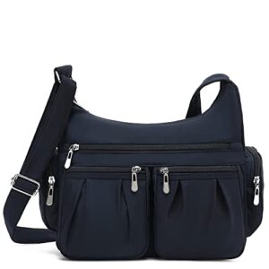 scarleton handbags for women, crossbody bags for women, shoulder bag, nylon purses for women with multi pockets, h140719 – navy
