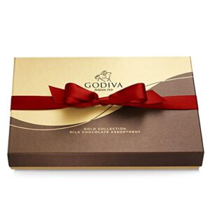 Godiva Chocolatier Milk Chocolate Valentine’s Gift Box with Red Ribbon – 22 Piece Assorted Milk Chocolate with Gourmet Fillings -Gift for Chocolate Lovers