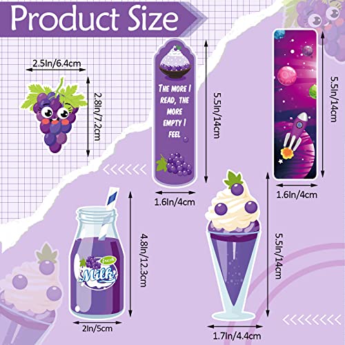 50 Pieces Scented Bookmarks Scratch and Sniff Bookmarks Double Sided Fruit Theme Kids Bookmarks and 10 Planet Styles Cute Bookmarks Assorted Educational Page Markers for Office School Students Reader