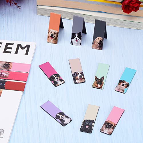 30 Pieces Magnetic Bookmarks,Pet Magnet Page Markers,Cute Dogs Magnetic Page Clips,Puppy Faces Book Markers,Assorted Bookmark for Students Teachers School Home Office Reading Stationery,15 Designs