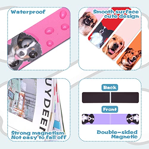 30 Pieces Magnetic Bookmarks,Pet Magnet Page Markers,Cute Dogs Magnetic Page Clips,Puppy Faces Book Markers,Assorted Bookmark for Students Teachers School Home Office Reading Stationery,15 Designs