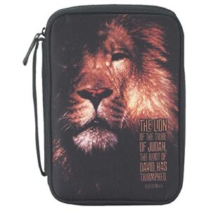 black lion reinforced polyester bible cover case with handle, large