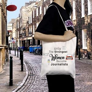 MBMSO Journalist Tote Bag Journalism Gifts News Reporter Gifts only the Strongest Women Become Journalists Shoulder Bag (Journalist Tote Bag)