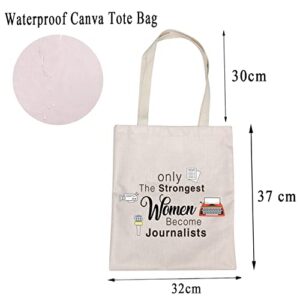 MBMSO Journalist Tote Bag Journalism Gifts News Reporter Gifts only the Strongest Women Become Journalists Shoulder Bag (Journalist Tote Bag)