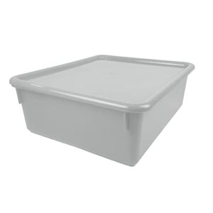 romanoff double stowaway tray with lid, white