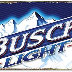 Light Beer Retro Busch Vintage Tin Sign Metal Sign 12X8 Inch Easy Mounting,Outdoor/Indoor Use