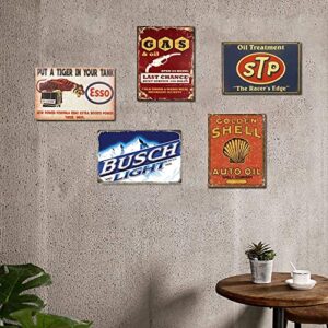 Light Beer Retro Busch Vintage Tin Sign Metal Sign 12X8 Inch Easy Mounting,Outdoor/Indoor Use