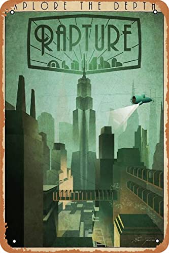 Ysirseu Bioshock Rapture Game Poster 2Game Retro Metal Tin Sign 8x12 Inch, 8 x 12 Inch