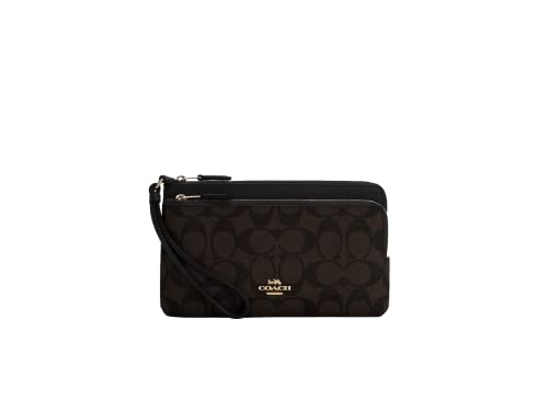 COACH Signature PVC Double Zip Wallet