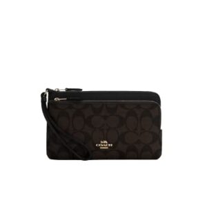 COACH Signature PVC Double Zip Wallet