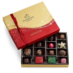 godiva chocolatier limited-edition holiday assorted chocolate gift box, 16 pc, 5.9 oz