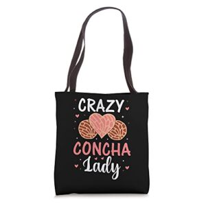 crazy concha lady – funny mexican sweet bread concha girl tote bag