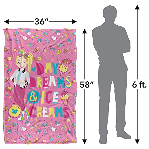 JoJo Siwa Blanket, 36"x58" Day Dreams and Ice Creams Silky Touch Super Soft Throw Blanket