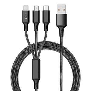pro usb 3in1 multi cable compatible with samsung godiva data universal extra strength for fast quick charging speeds! (black)
