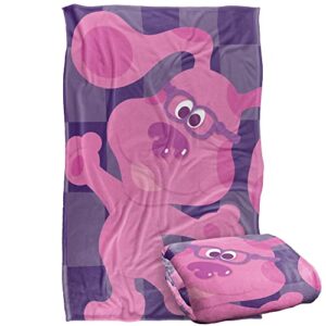 blues clues blanket, 36″x58″ blue’s clues large magenta silky touch super soft throw blanket
