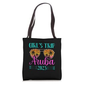 aruba girls trip 2023 vacation travel matching bachelorette tote bag