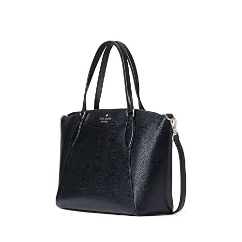 Kate Spade Pebbled Leather Monica Satchel Crossbody Handbag Black
