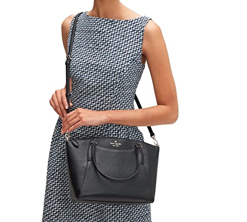 Kate Spade Pebbled Leather Monica Satchel Crossbody Handbag Black