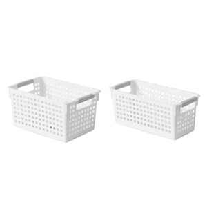 cosmetics storage organizer 2pcs multipurpose sundries baskets desktop organizers storage baskets (white) jewelry organizer clear