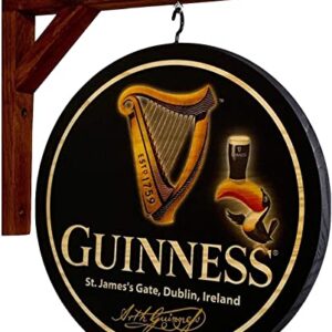 NUEK Guinness Double Sided Pub Sign, Black, Yellow, Brown