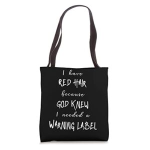 hilarious gingers headed sarcasm funny saying women hair tote bag